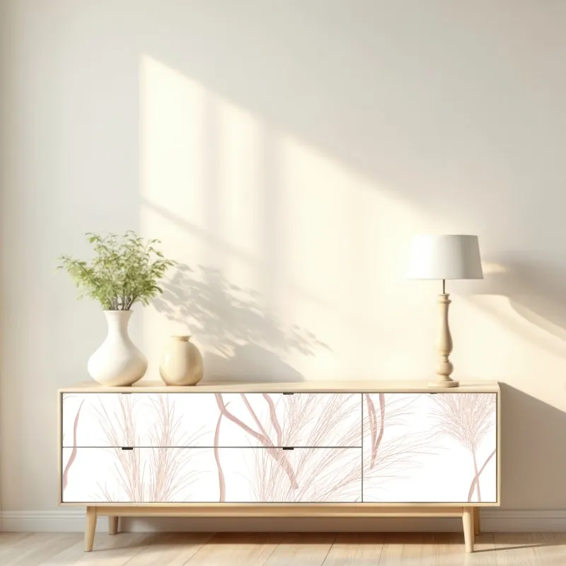 Naklejka repozycjonowalna delikatny motyw trawy pampasowej – Wallissimo® Naklejka repozycjonowalna delikatny motyw trawy pampasowej – Wallissimo®
