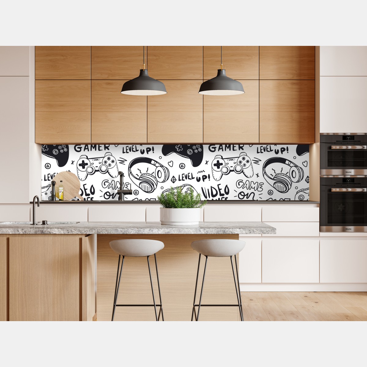 Naklejka repozycjonowalna wzór gier wideo z kontrolerami – Wallissimo® Naklejka repozycjonowalna wzór gier wideo z kontrolerami – Wallissimo®