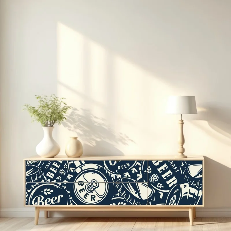 Naklejka repozycjonowalna wzór kapsli piwa rzemieślniczego – Wallissimo® Naklejka repozycjonowalna wzór kapsli piwa rzemieślniczego – Wallissimo®