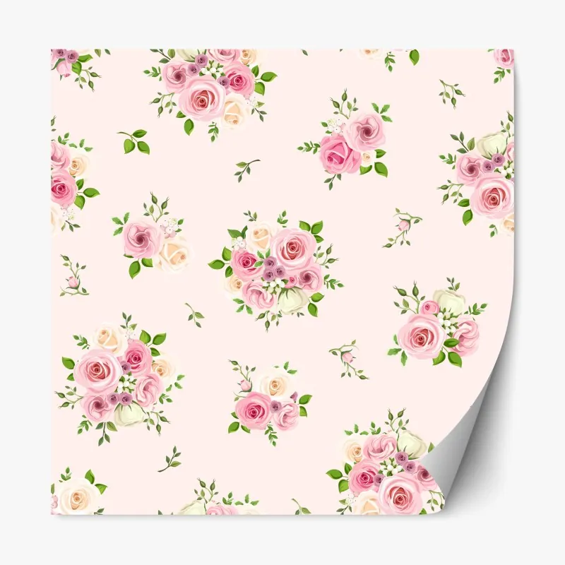 Naklejka repozycjonowalna turkusowy wzór z rybkami – Wallissimo®