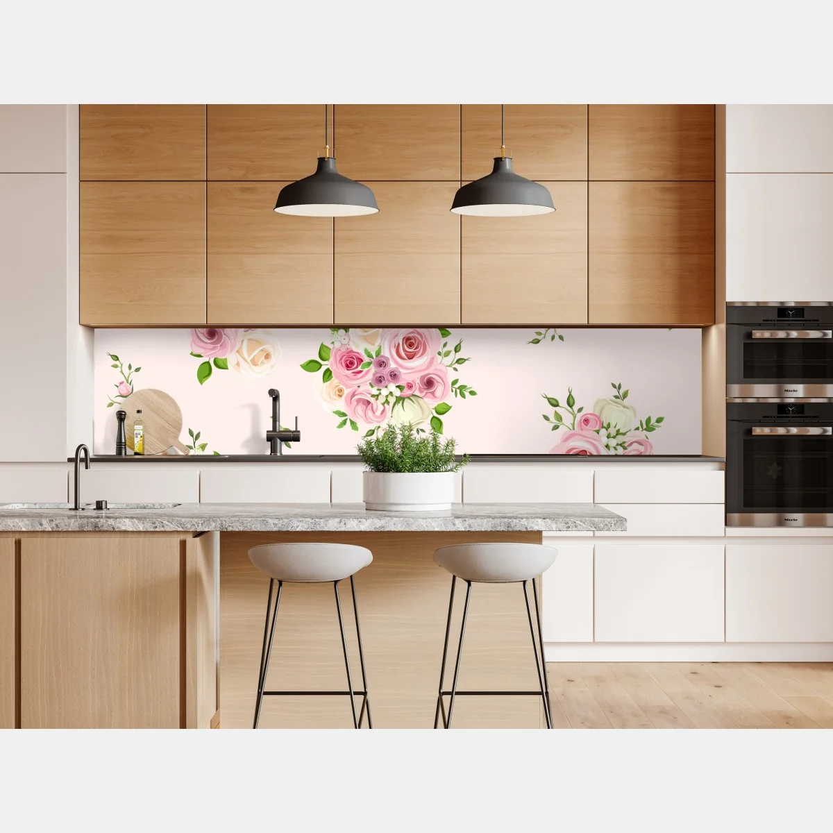 Naklejka repozycjonowalna delikatny różany wzór w pastelowych odcieniach – Wallissimo® Naklejka repozycjonowalna delikatny różany wzór w pastelowych odcieniach – Wallissimo®
