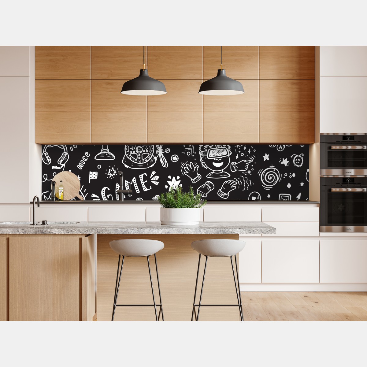 Naklejka repozycjonowalna ręcznie rysowany wzór gier – Wallissimo® Naklejka repozycjonowalna ręcznie rysowany wzór gier – Wallissimo®