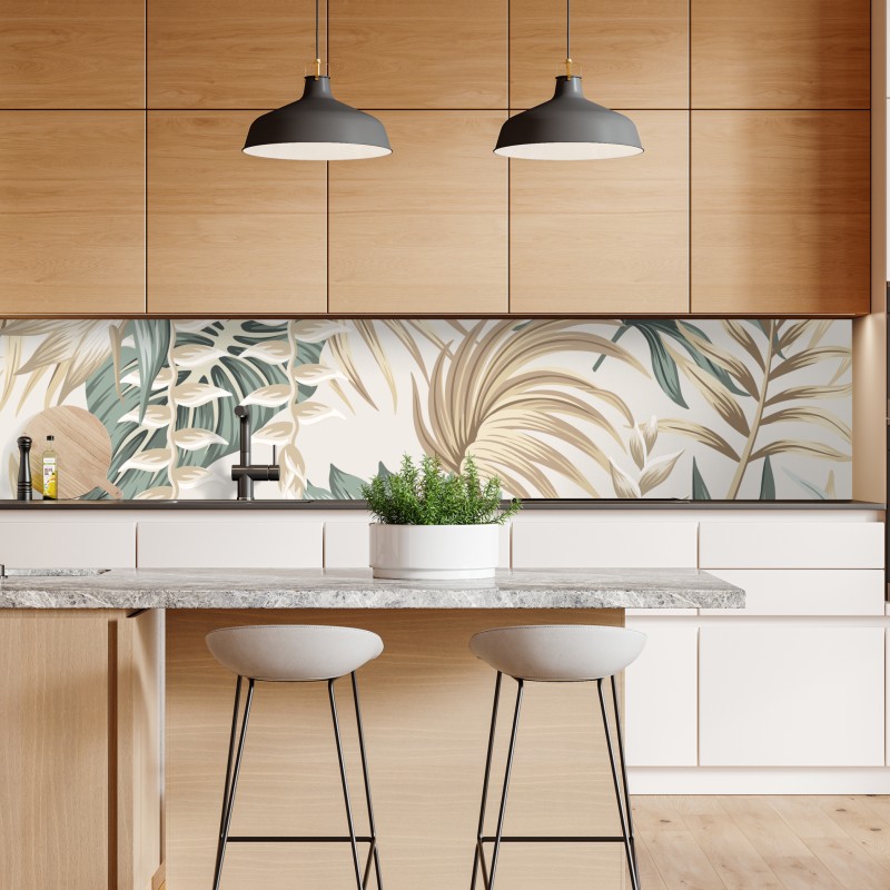 Naklejka repozycjonowalna delikatny tropikalny motyw hibiskusa – Wallissimo® Naklejka repozycjonowalna delikatny tropikalny motyw hibiskusa – Wallissimo®