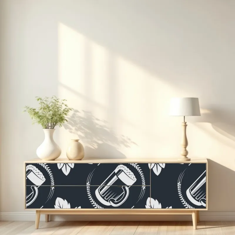 Naklejka repozycjonowalna granatowy geometryczny wzór sześcianów – Wallissimo®