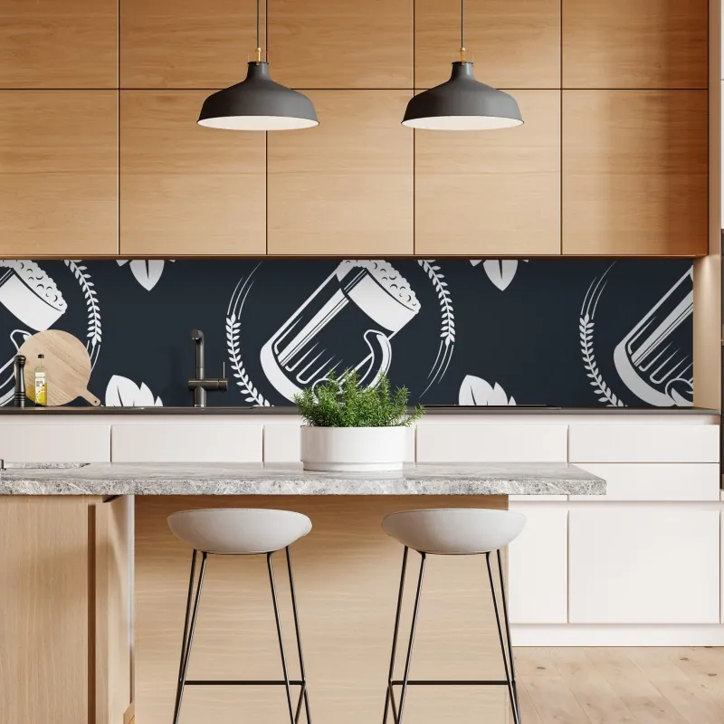 Naklejka repozycjonowalna wzór z piwem i chmielem – Wallissimo® Naklejka repozycjonowalna wzór z piwem i chmielem – Wallissimo®