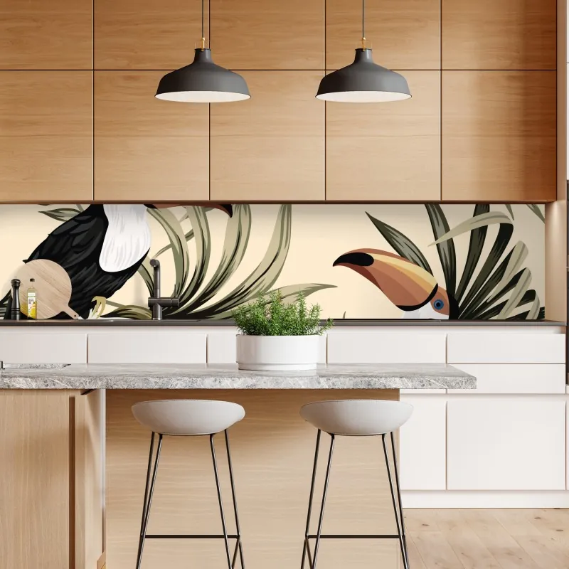 Naklejka repozycjonowalna niebieska geometryczna kompozycja 3d – Wallissimo®