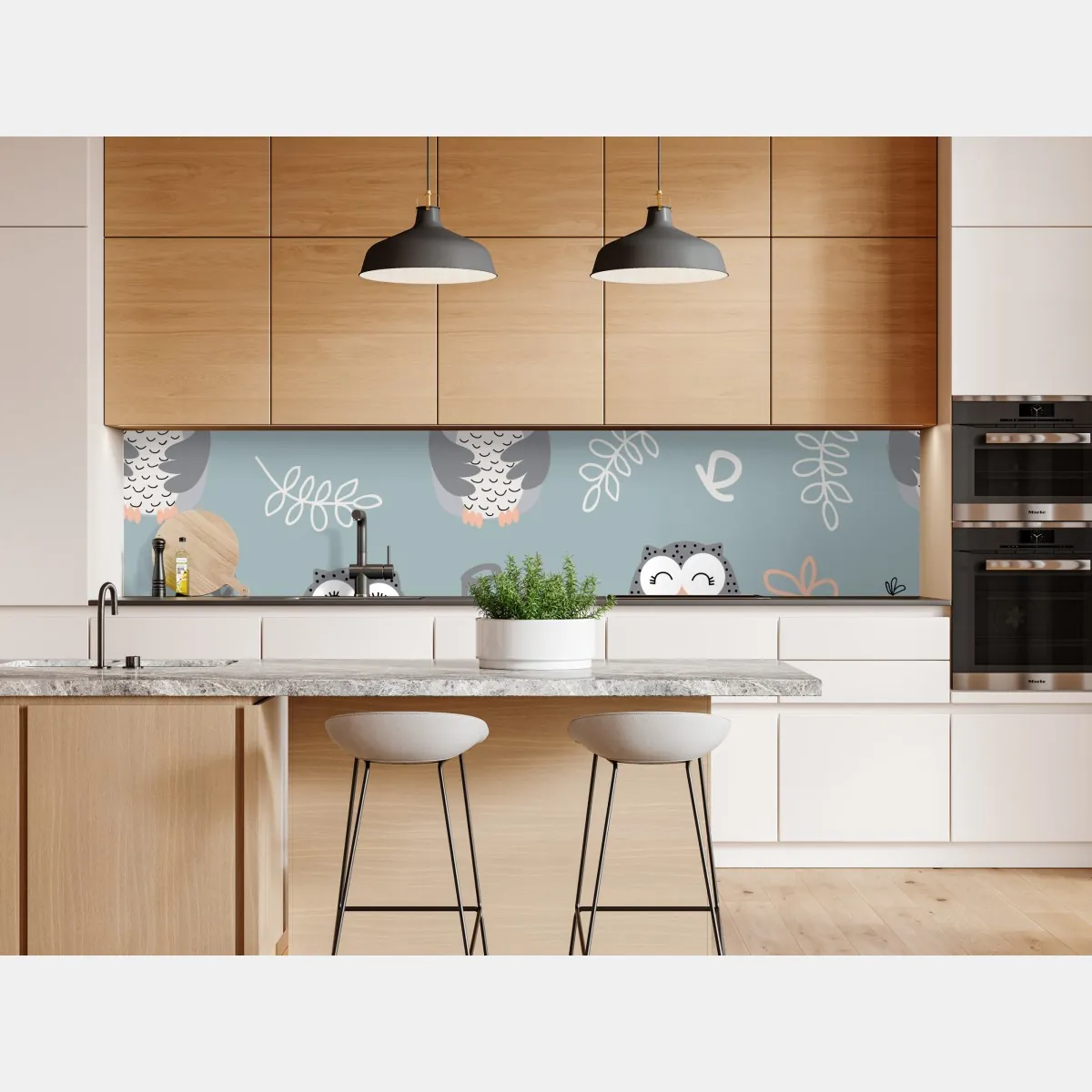 Naklejka repozycjonowalna urokliwy wzór z sowami do pokoju dziecięcego – Wallissimo® Naklejka repozycjonowalna urokliwy wzór z sowami do pokoju dziecięcego – Wallissimo®