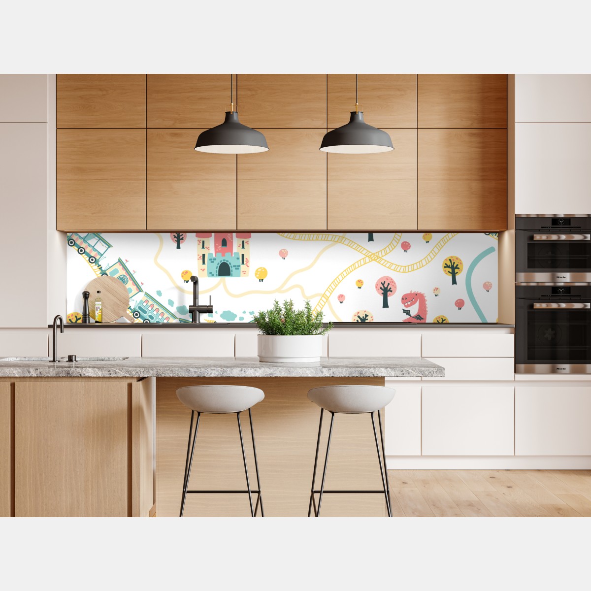 Naklejka repozycjonowalna pastelowa mapa przygód dla dzieci – Wallissimo® Naklejka repozycjonowalna pastelowa mapa przygód dla dzieci – Wallissimo®