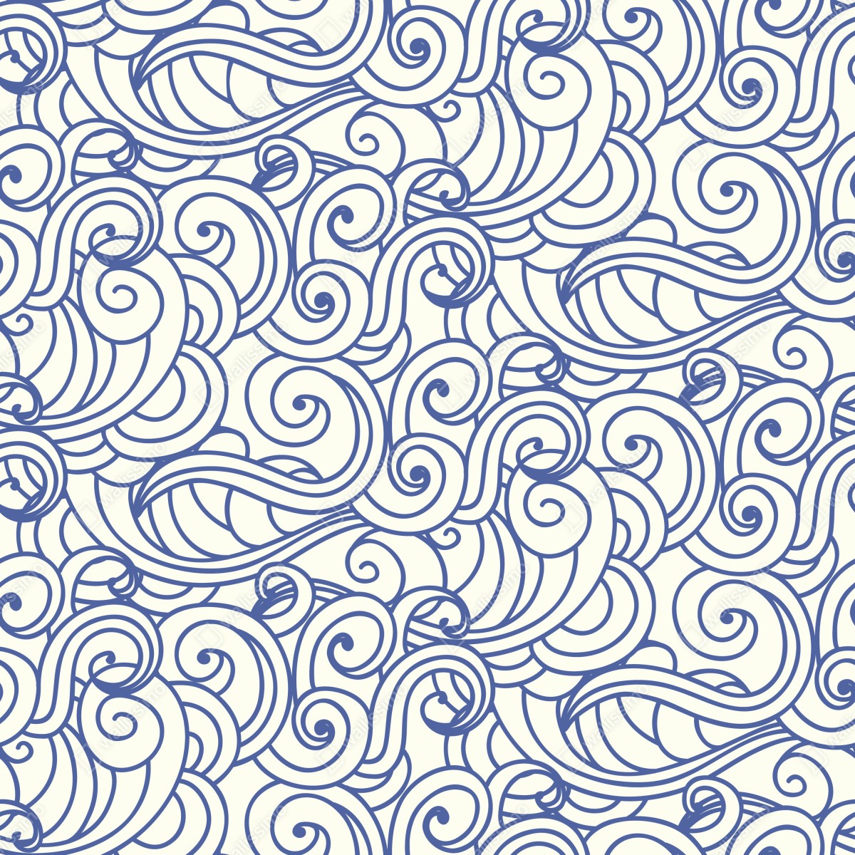 Naklejka repozycjonowalna niebieski wzór ze spiralami – Wallissimo® Naklejka repozycjonowalna niebieski wzór ze spiralami – Wallissimo®