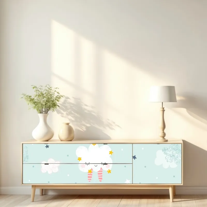 Naklejka repozycjonowalna złoty kwiatowy ornament na granatowym tle – Wallissimo®