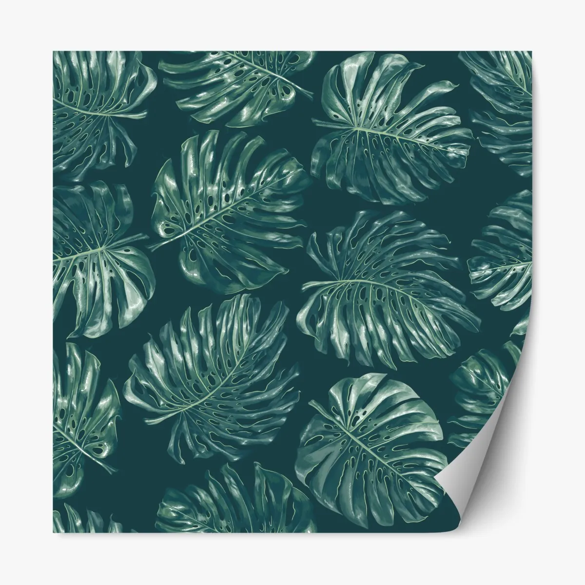 Naklejka repozycjonowalna wzór tropikalnych liści monstery – Wallissimo® Naklejka repozycjonowalna wzór tropikalnych liści monstery – Wallissimo®
