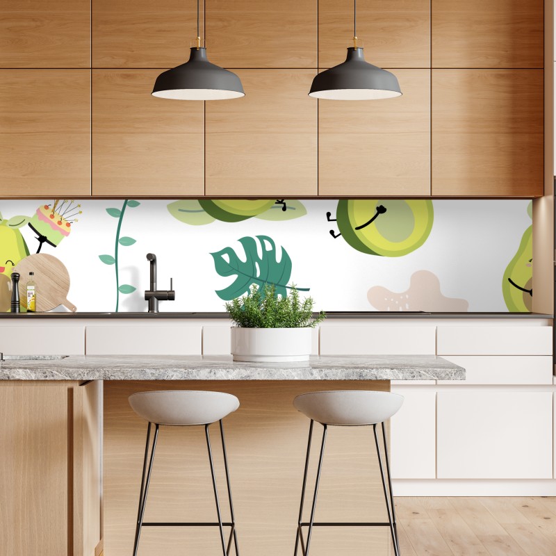 Naklejka repozycjonowalna wesoły wzór z awokado – Wallissimo® Naklejka repozycjonowalna wesoły wzór z awokado – Wallissimo®