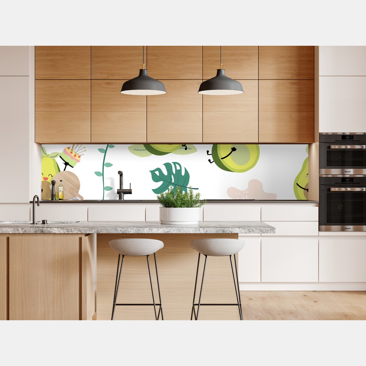 Naklejka repozycjonowalna wesoły wzór z awokado – Wallissimo® Naklejka repozycjonowalna wesoły wzór z awokado – Wallissimo®