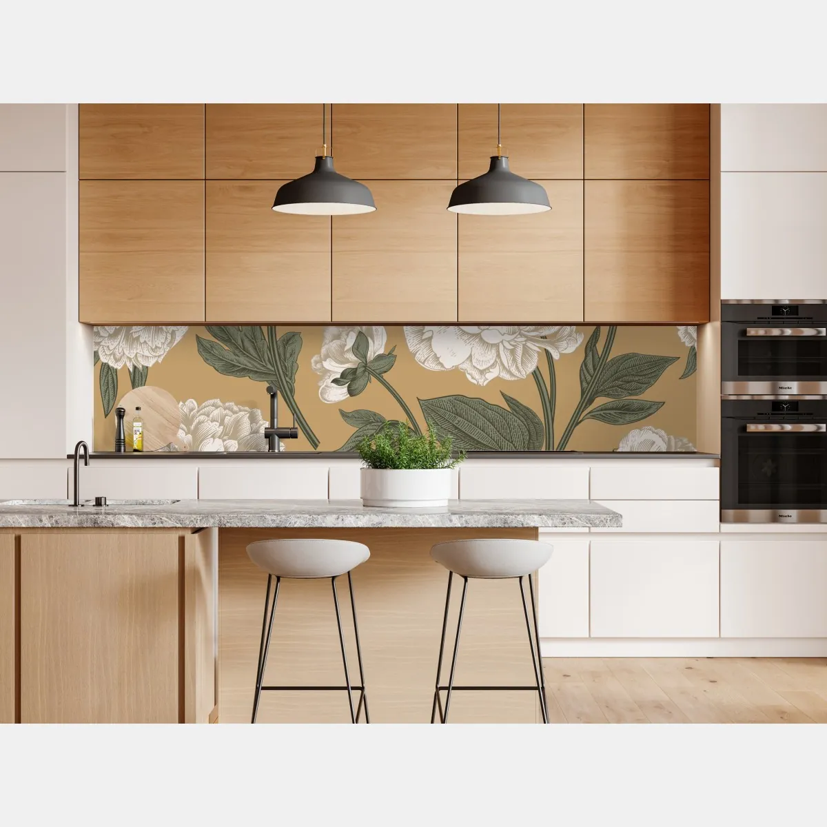 Naklejka repozycjonowalna vintage wzór botaniczny z piwoniami – Wallissimo® Naklejka repozycjonowalna vintage wzór botaniczny z piwoniami – Wallissimo®