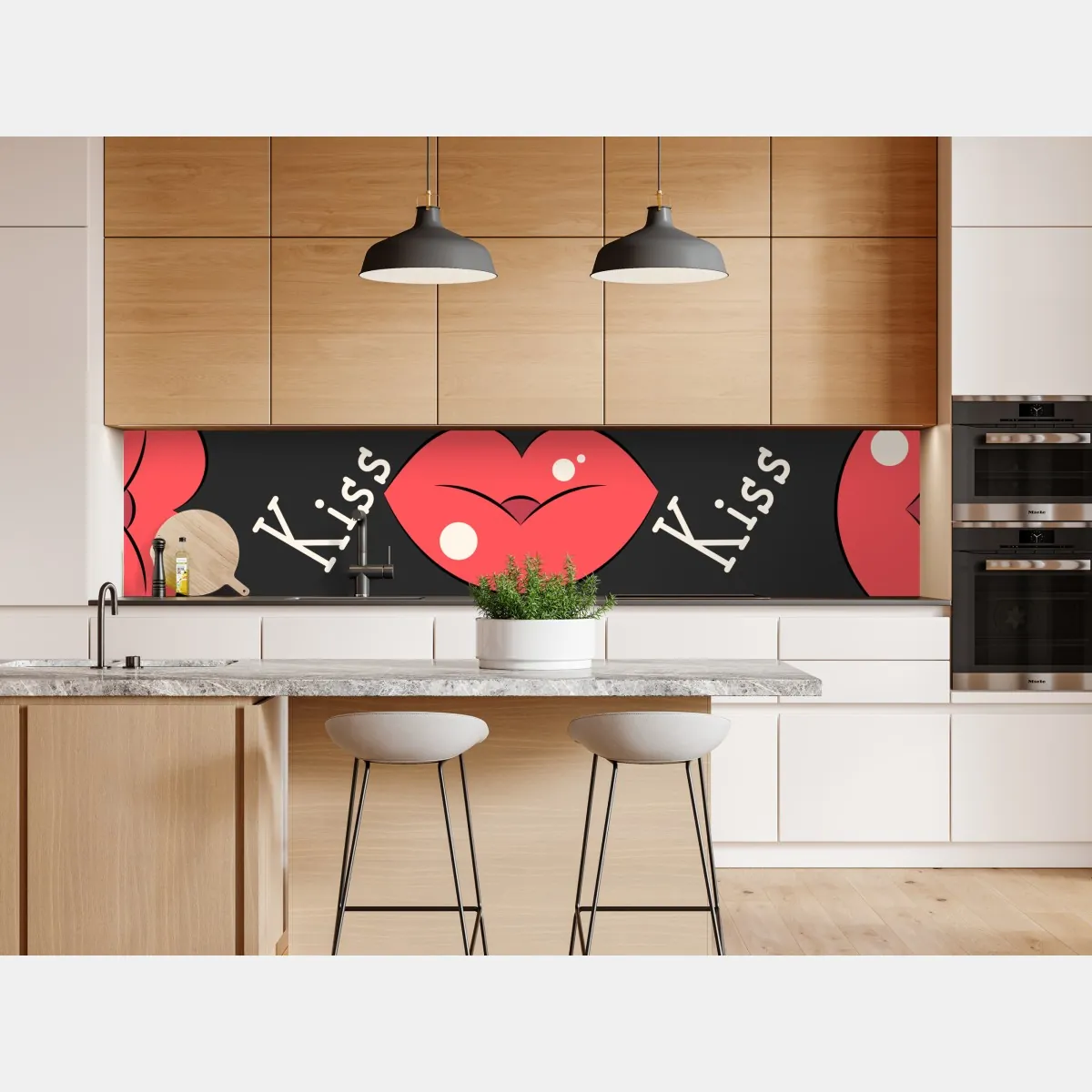 Naklejka repozycjonowalna zabawny wzór różowych ust – Wallissimo® Naklejka repozycjonowalna zabawny wzór różowych ust – Wallissimo®