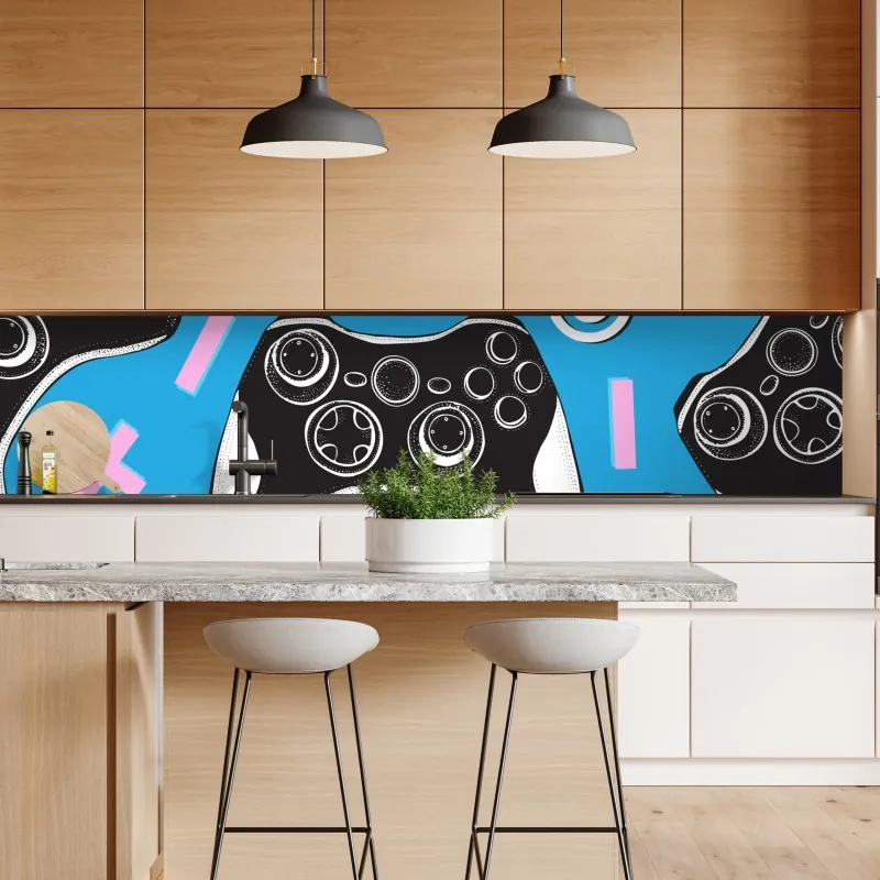 Naklejka repozycjonowalna widok z lotu ptaka na zatokę Port de Sóller – Wallissimo®