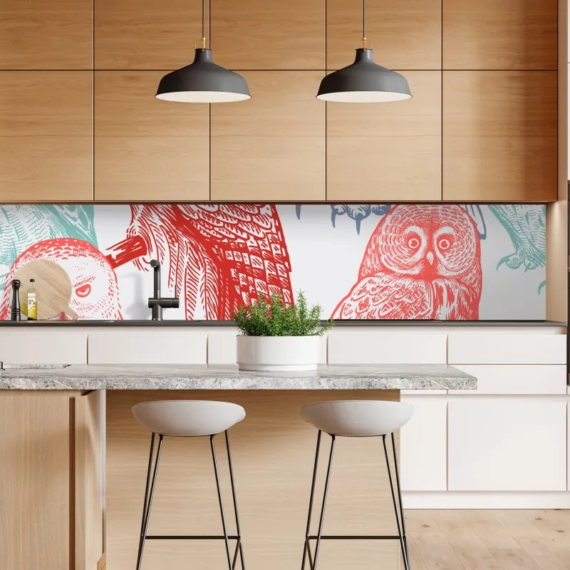 Naklejka repozycjonowalna granatowy geometryczny wzór sześcianów – Wallissimo®