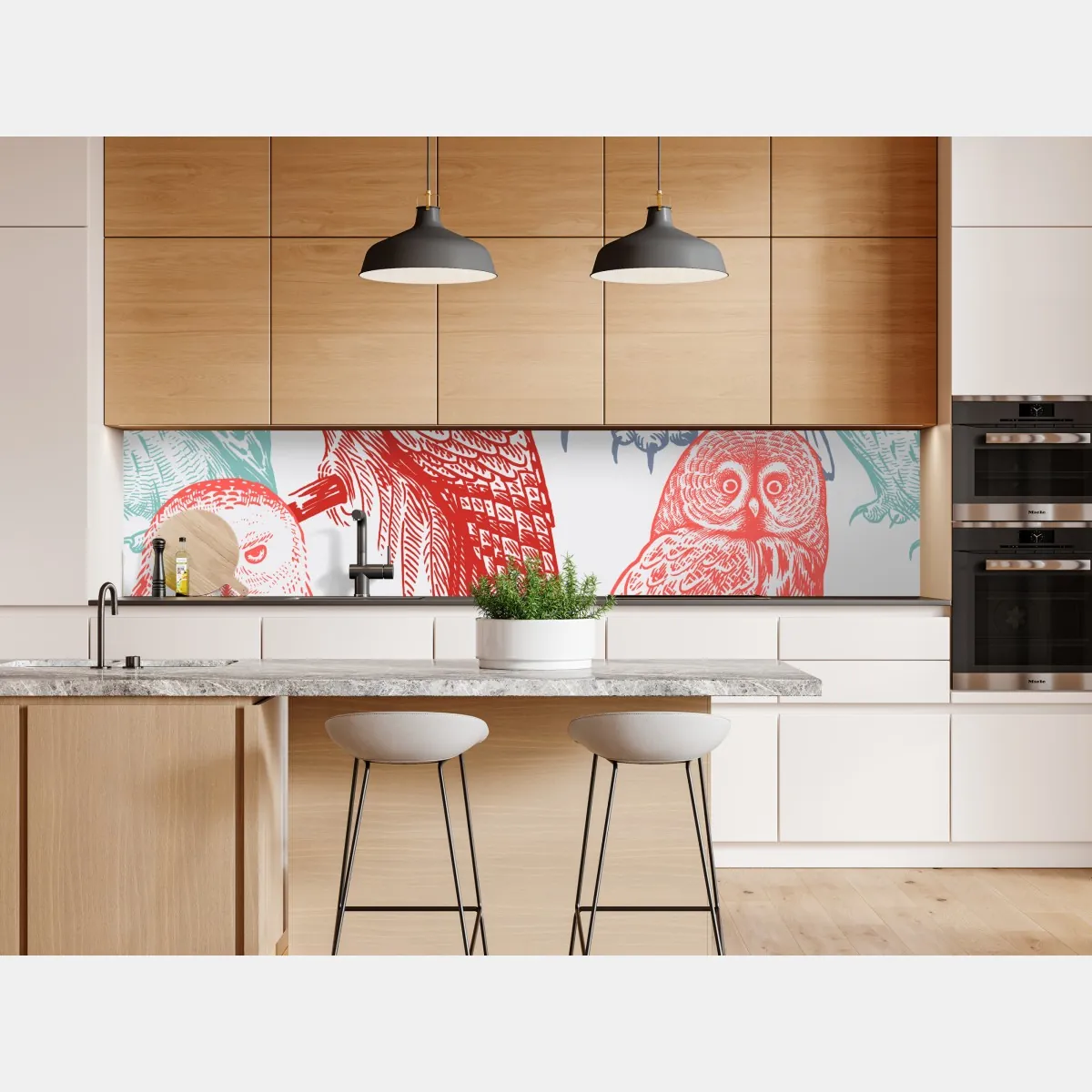 Naklejka repozycjonowalna kolorowy wzór z sowami – Wallissimo® Naklejka repozycjonowalna kolorowy wzór z sowami – Wallissimo®