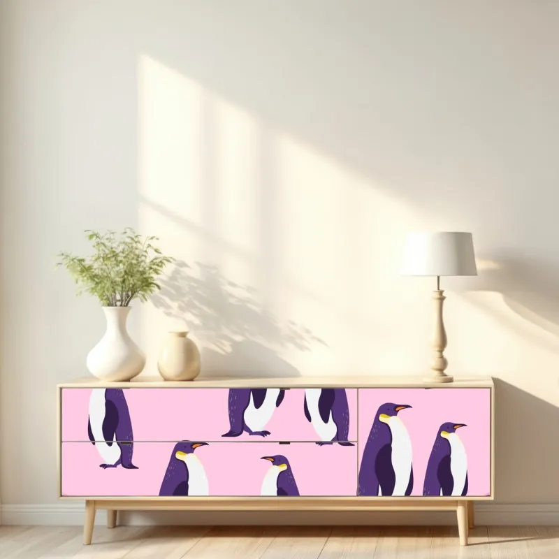 Naklejka repozycjonowalna turkusowe góry o złotych akcentach – Wallissimo®