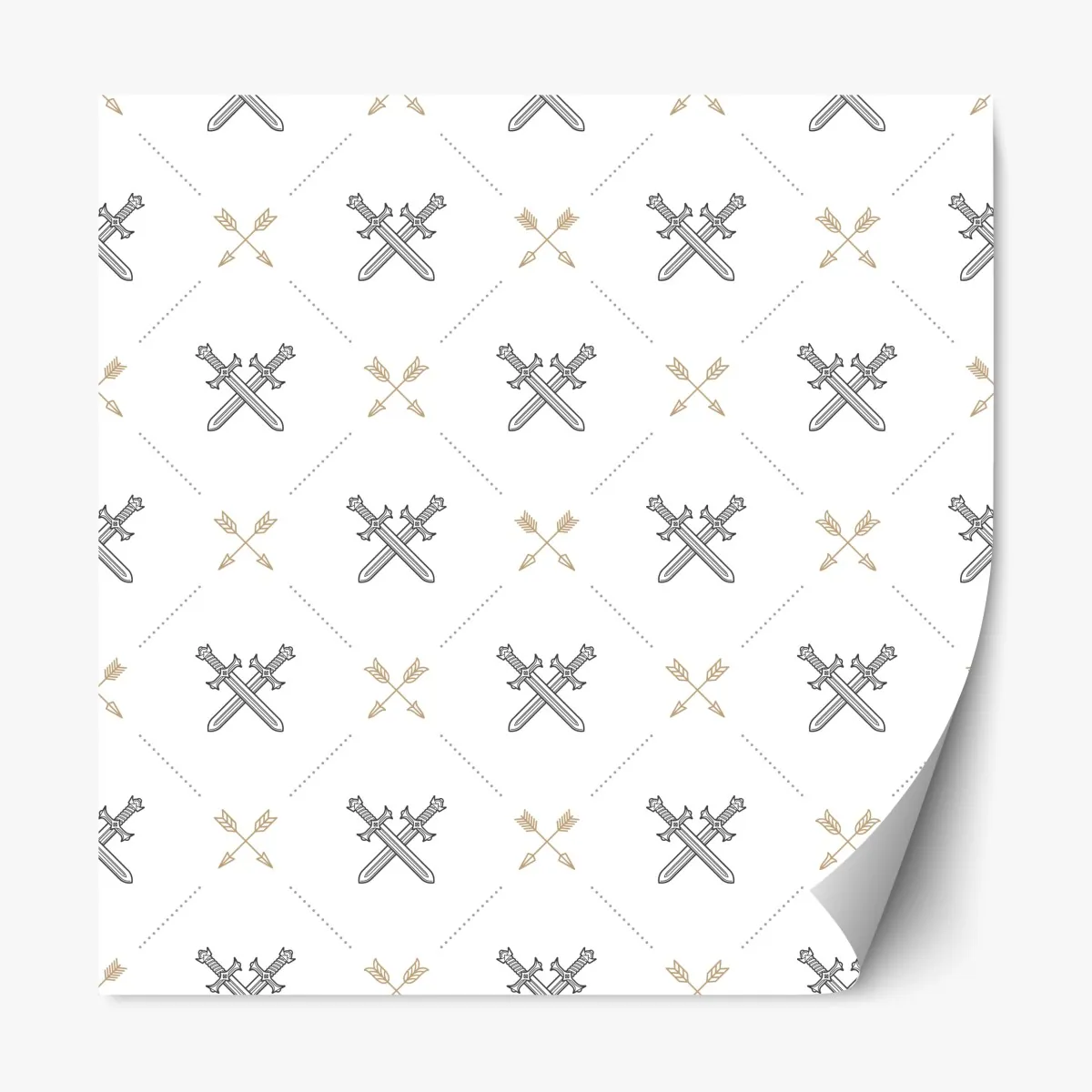 Naklejka repozycjonowalna wzór z połączonymi mieczami i strzałami – Wallissimo® Naklejka repozycjonowalna wzór z połączonymi mieczami i strzałami – Wallissimo®