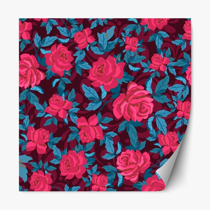 Naklejka repozycjonowalna vintage wzór różany w odcieniach różu