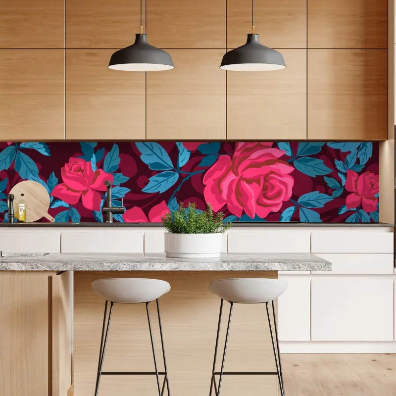 Naklejka repozycjonowalna vintage wzór różany w odcieniach różu – Wallissimo® Naklejka repozycjonowalna vintage wzór różany w odcieniach różu – Wallissimo®