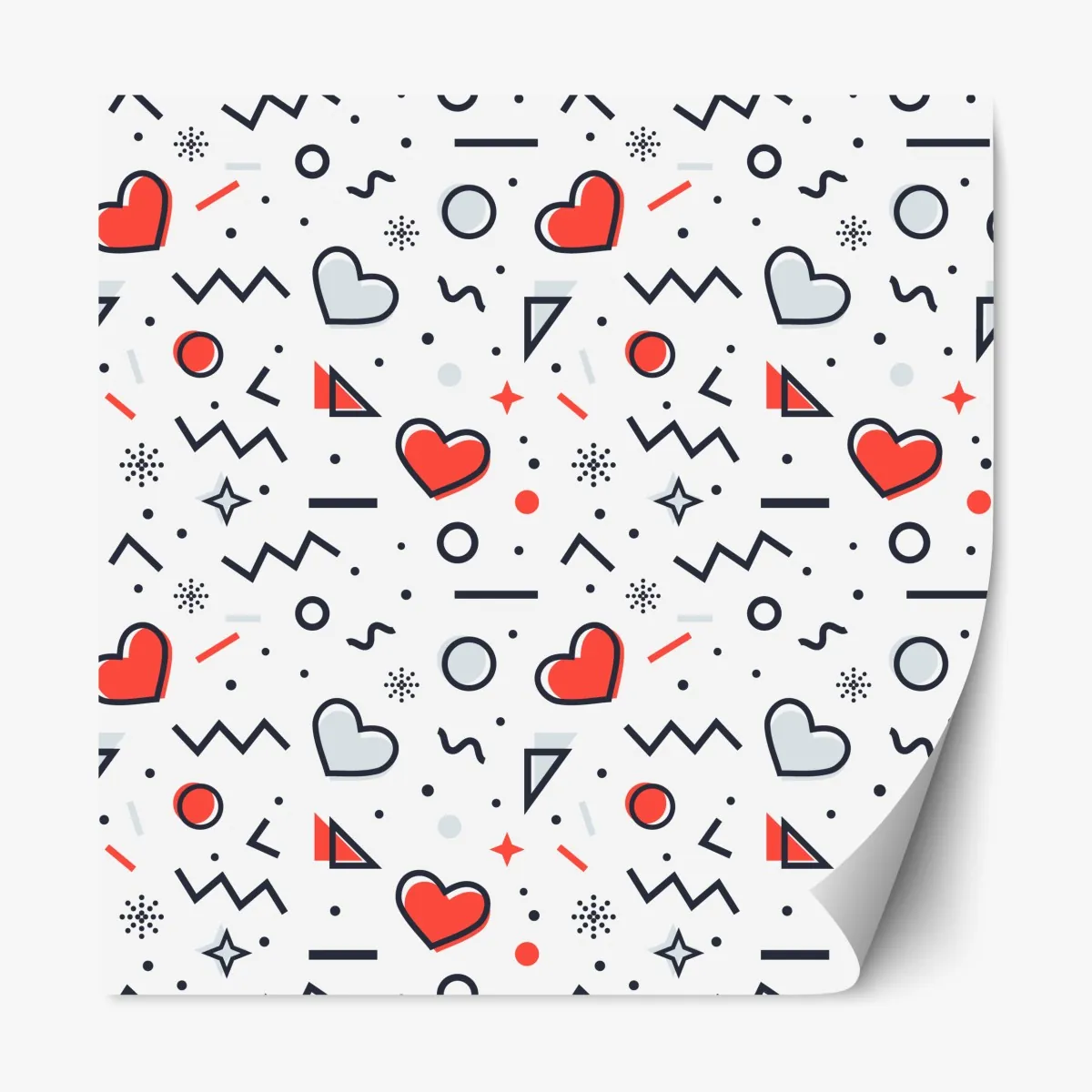 Naklejka repozycjonowalna zabawny wzór serc na białym tle – Wallissimo® Naklejka repozycjonowalna zabawny wzór serc na białym tle – Wallissimo®