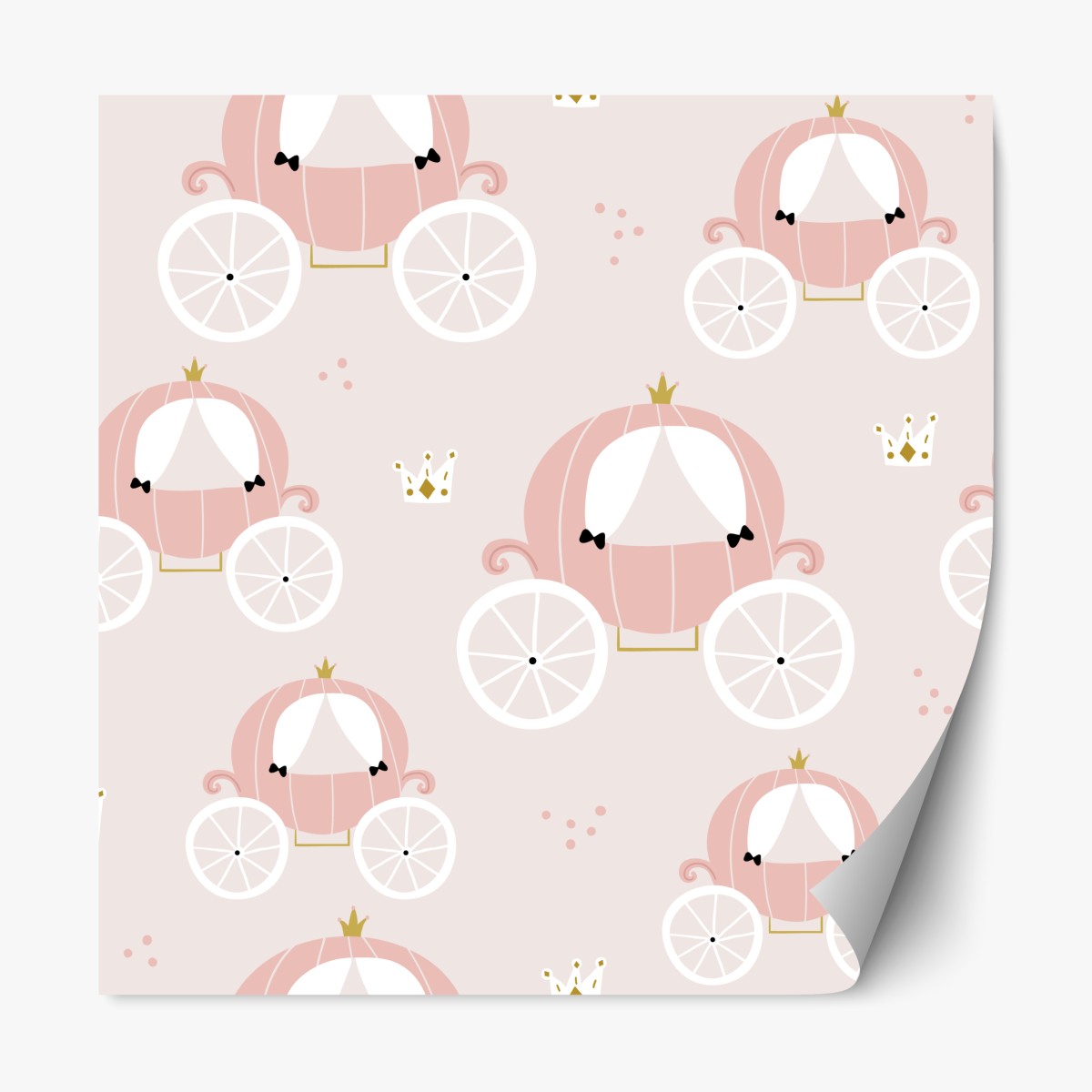 Repositionable sticker pink princess carriage pattern