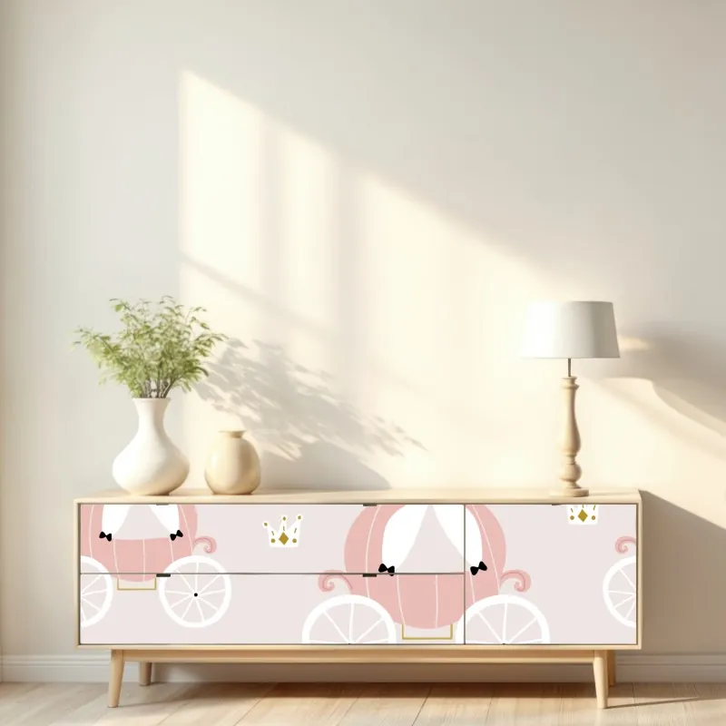 Naklejka repozycjonowalna czerwony botaniczny wzór liści – Wallissimo®