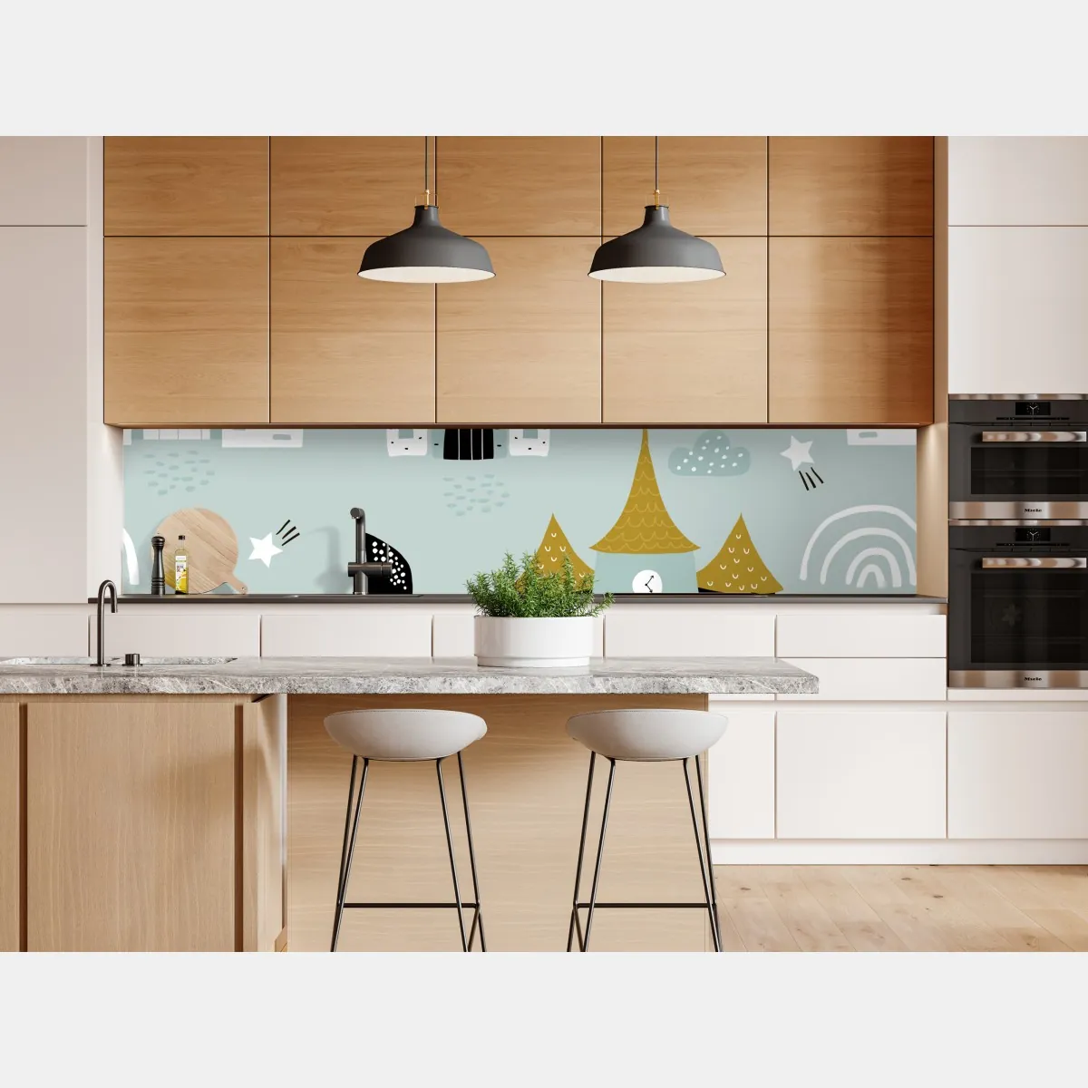 Naklejka repozycjonowalna pastelowy wzór zamku do pokoju dziecięcego – Wallissimo® Naklejka repozycjonowalna pastelowy wzór zamku do pokoju dziecięcego – Wallissimo®