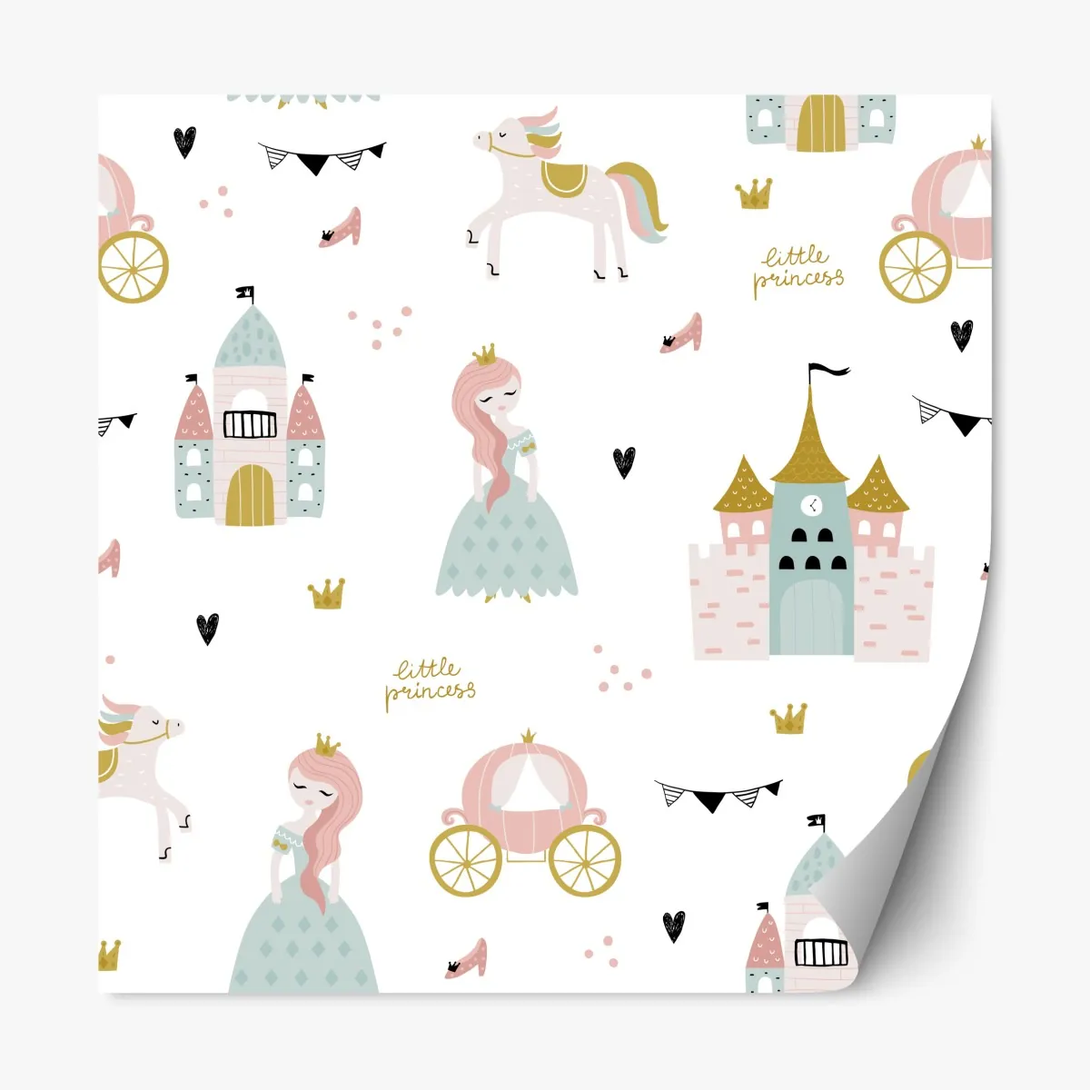 Naklejka repozycjonowalna pastelowy wzór księżniczki do pokoju dziecięcego – Wallissimo® Naklejka repozycjonowalna pastelowy wzór księżniczki do pokoju dziecięcego – Wallissimo®