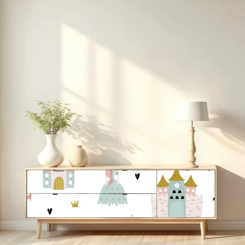 Naklejka repozycjonowalna turkusowy wzór falowy do dekoracji ścian – Wallissimo®