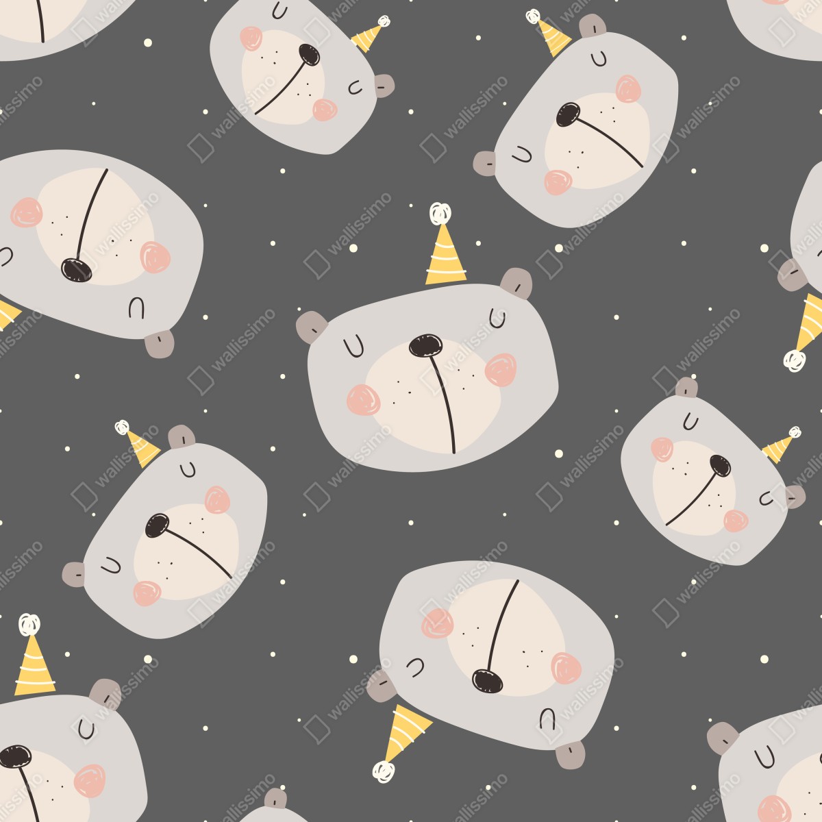 Naklejka repozycjonowalna pastelowe śpiące misie wzór do pokoju dziecięcego – Wallissimo® Naklejka repozycjonowalna pastelowe śpiące misie wzór do pokoju dziecięcego – Wallissimo®