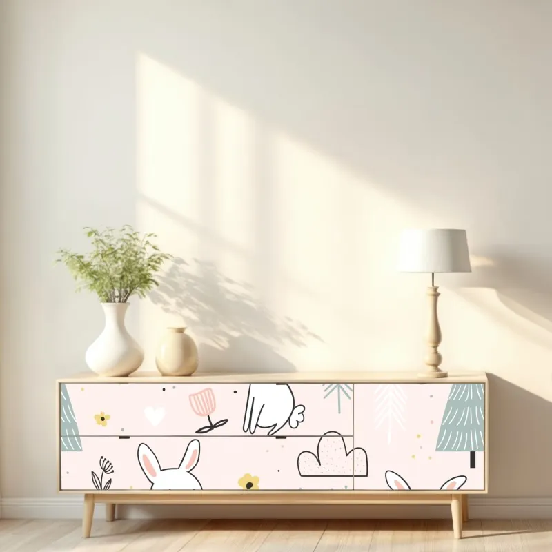 Naklejka repozycjonowalna różowy flaming w akwareli – Wallissimo®