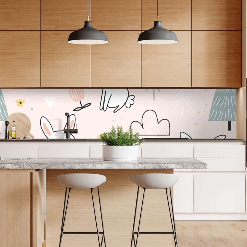 Naklejka repozycjonowalna wesoły wzór z zajączkami do pokoju dziecięcego – Wallissimo® Naklejka repozycjonowalna wesoły wzór z zajączkami do pokoju dziecięcego – Wallissimo®