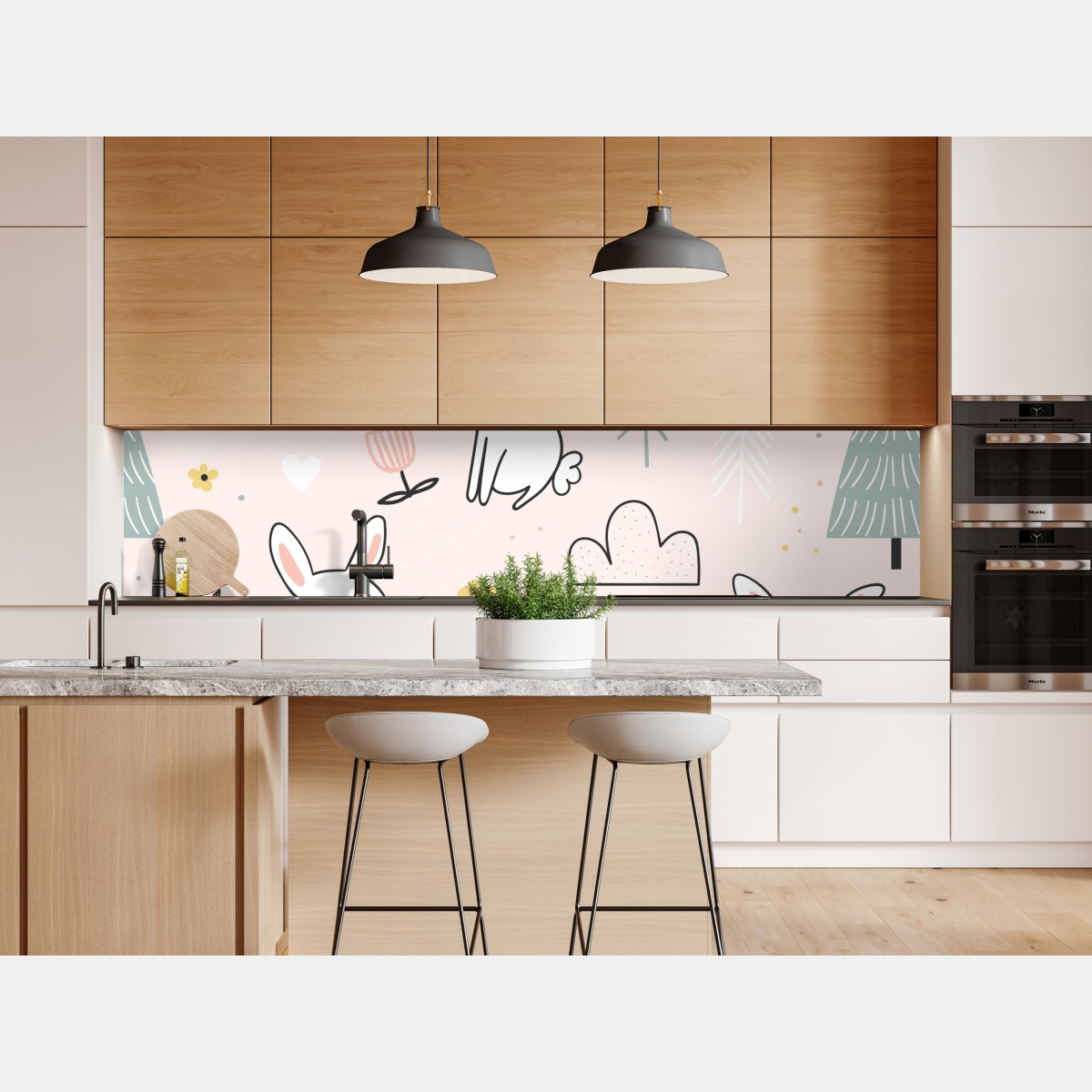 Naklejka repozycjonowalna wesoły wzór z zajączkami do pokoju dziecięcego – Wallissimo® Naklejka repozycjonowalna wesoły wzór z zajączkami do pokoju dziecięcego – Wallissimo®