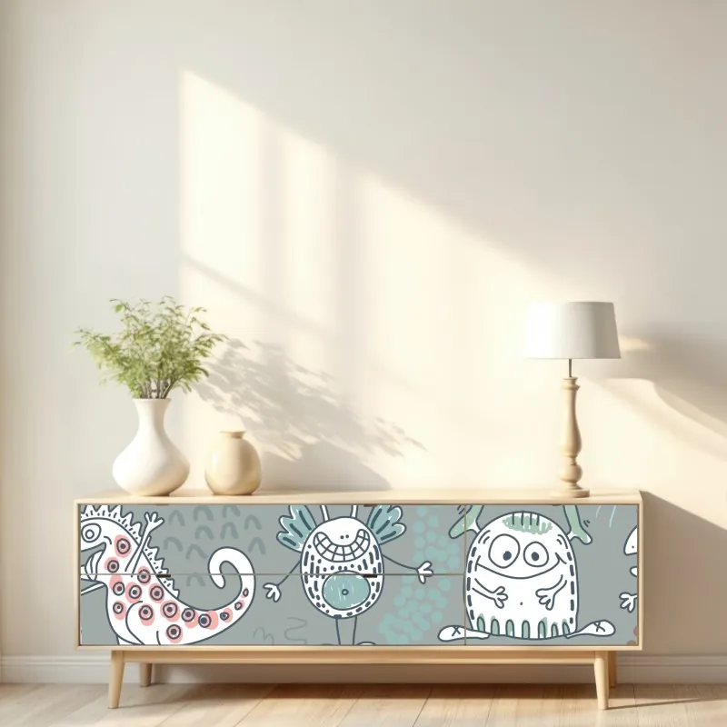 Naklejka repozycjonowalna zabawny wzór księżniczki z koronami i ustami – Wallissimo®