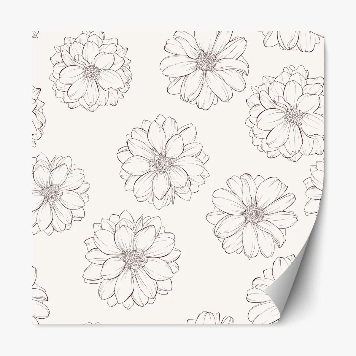 Naklejka repozycjonowalna delikatny wzór kwiatowy w odcieniach beżu – Wallissimo® Naklejka repozycjonowalna delikatny wzór kwiatowy w odcieniach beżu – Wallissimo®