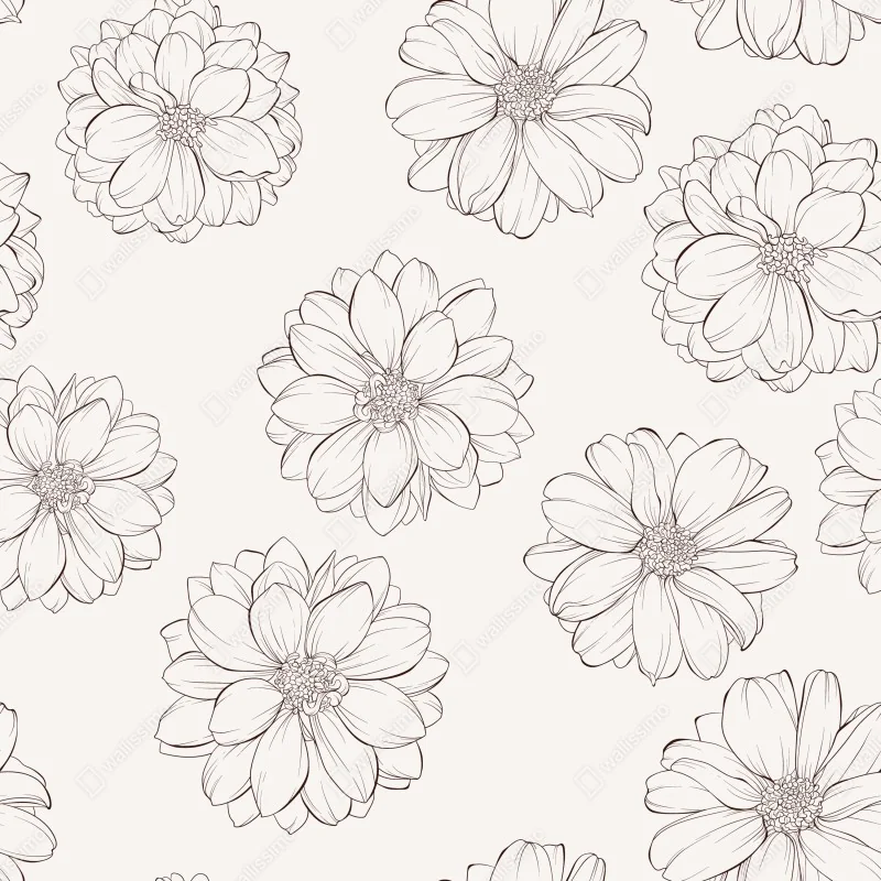 Naklejka repozycjonowalna delikatny wzór kwiatowy w odcieniach beżu – Wallissimo® Naklejka repozycjonowalna delikatny wzór kwiatowy w odcieniach beżu – Wallissimo®