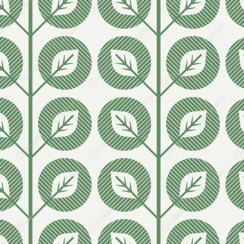 Naklejka repozycjonowalna zielony geometryczny wzór liści – Wallissimo® Naklejka repozycjonowalna zielony geometryczny wzór liści – Wallissimo®
