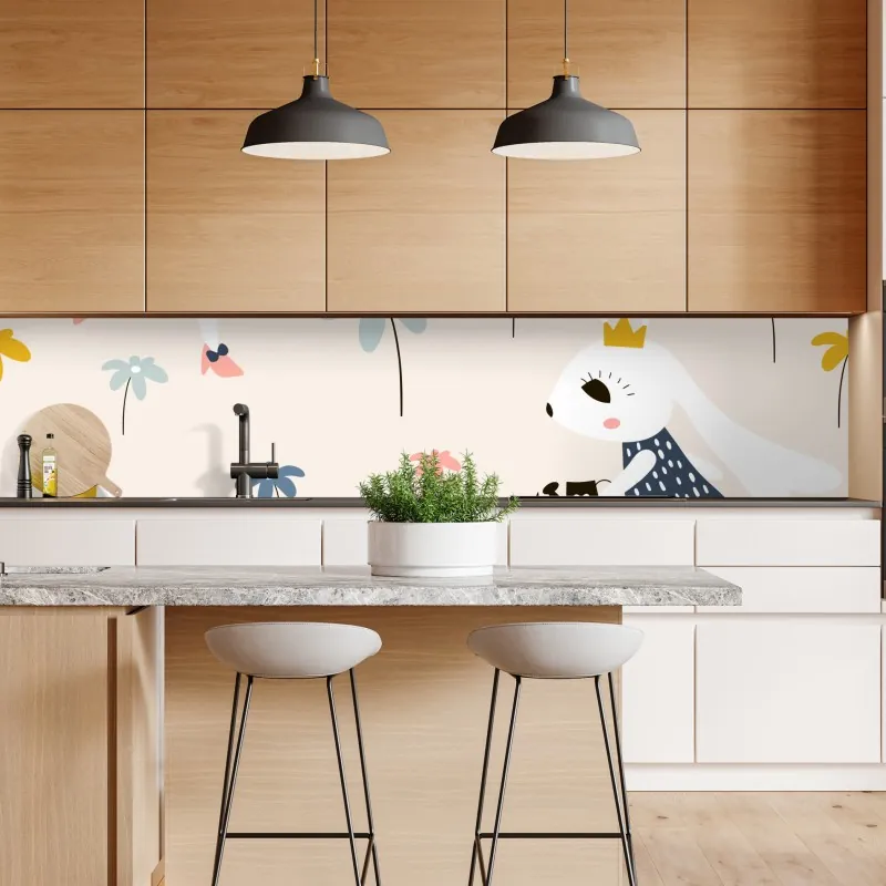 Naklejka repozycjonowalna mała króliczka księżniczka wzór – Wallissimo® Naklejka repozycjonowalna mała króliczka księżniczka wzór – Wallissimo®