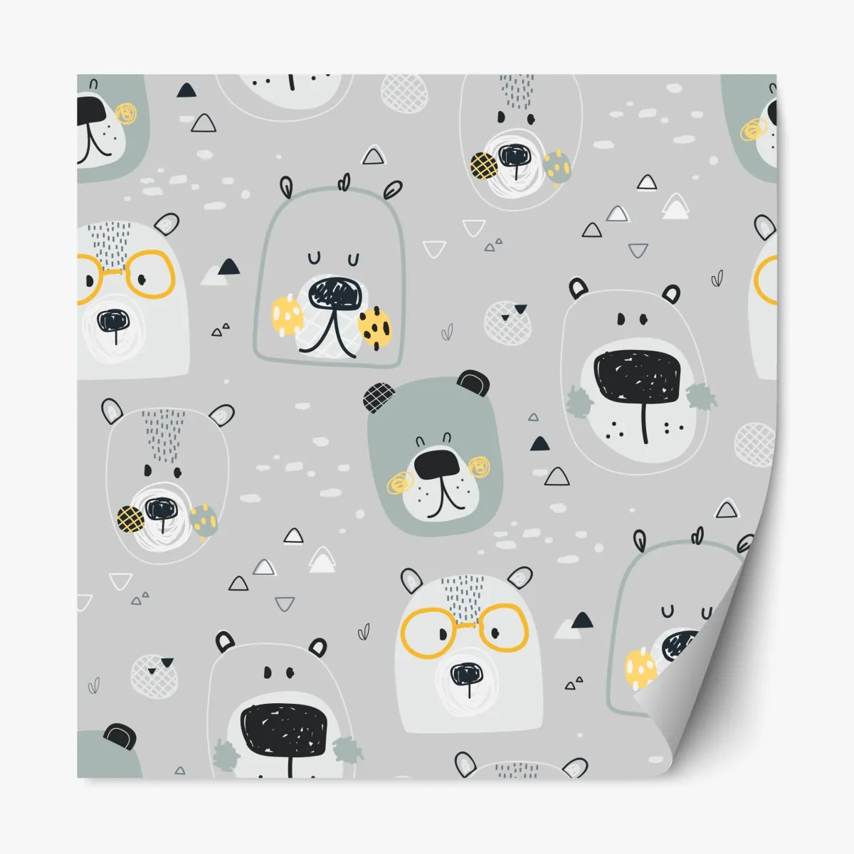 Naklejka repozycjonowalna wzór z zabawnymi misiami do pokoju dziecięcego – Wallissimo® Naklejka repozycjonowalna wzór z zabawnymi misiami do pokoju dziecięcego – Wallissimo®