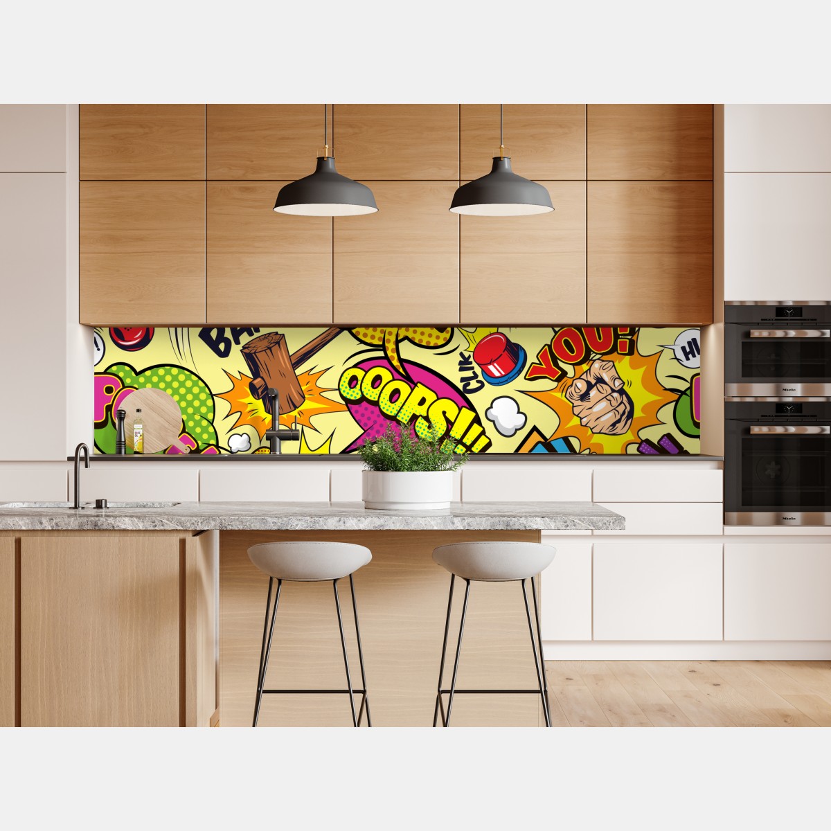 Naklejka repozycjonowalna retro kolaż komiksowy w stylu pop-art – Wallissimo® Naklejka repozycjonowalna retro kolaż komiksowy w stylu pop-art – Wallissimo®