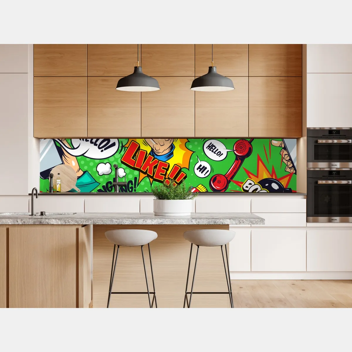 Naklejka repozycjonowalna komiksowy wzór pop art z eksplozjami – Wallissimo® Naklejka repozycjonowalna komiksowy wzór pop art z eksplozjami – Wallissimo®