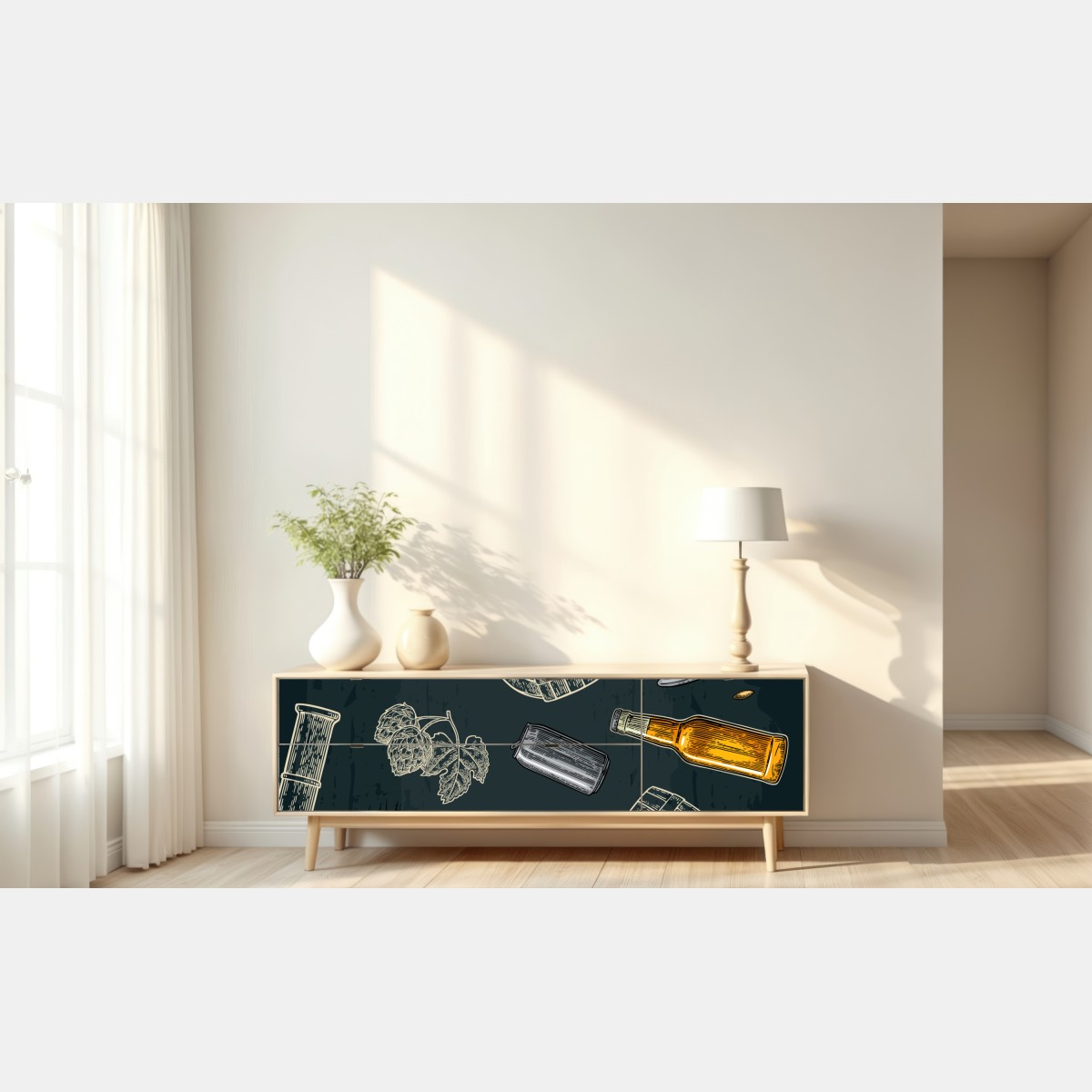 Naklejka repozycjonowalna vintage wzór piwa i browaru – Wallissimo® Naklejka repozycjonowalna vintage wzór piwa i browaru – Wallissimo®