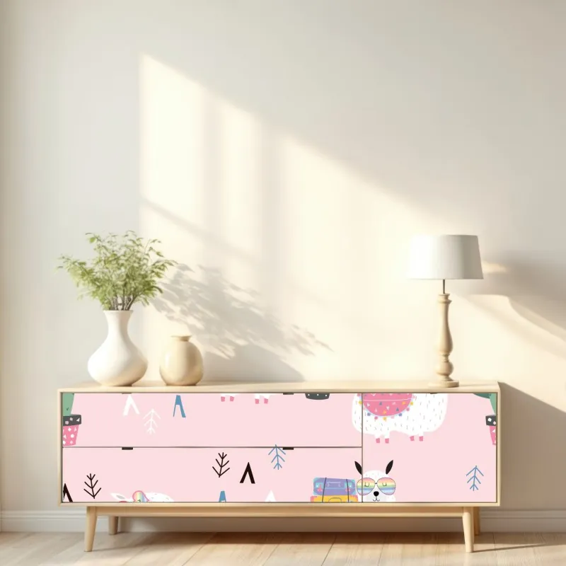 Naklejka repozycjonowalna pastelowy botaniczny wzór abstrakcyjny – Wallissimo®