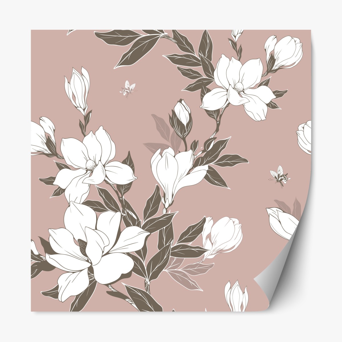 Repositionable sticker soft magnolia blossom pattern