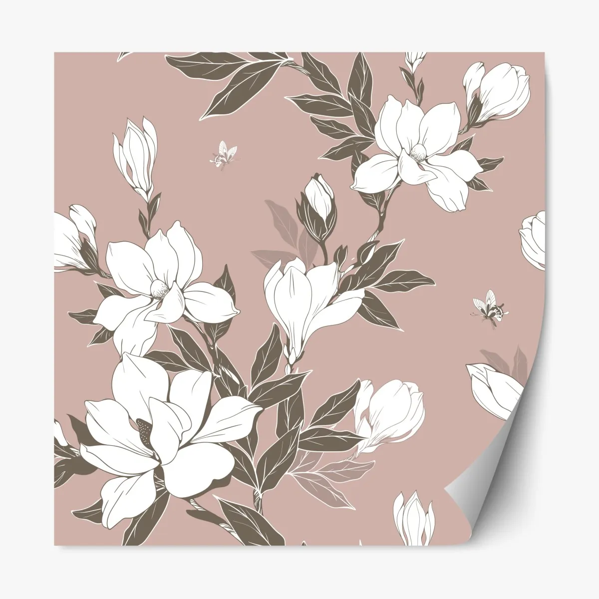 Naklejka repozycjonowalna delikatny wzór z magnoliami – Wallissimo® Naklejka repozycjonowalna delikatny wzór z magnoliami – Wallissimo®