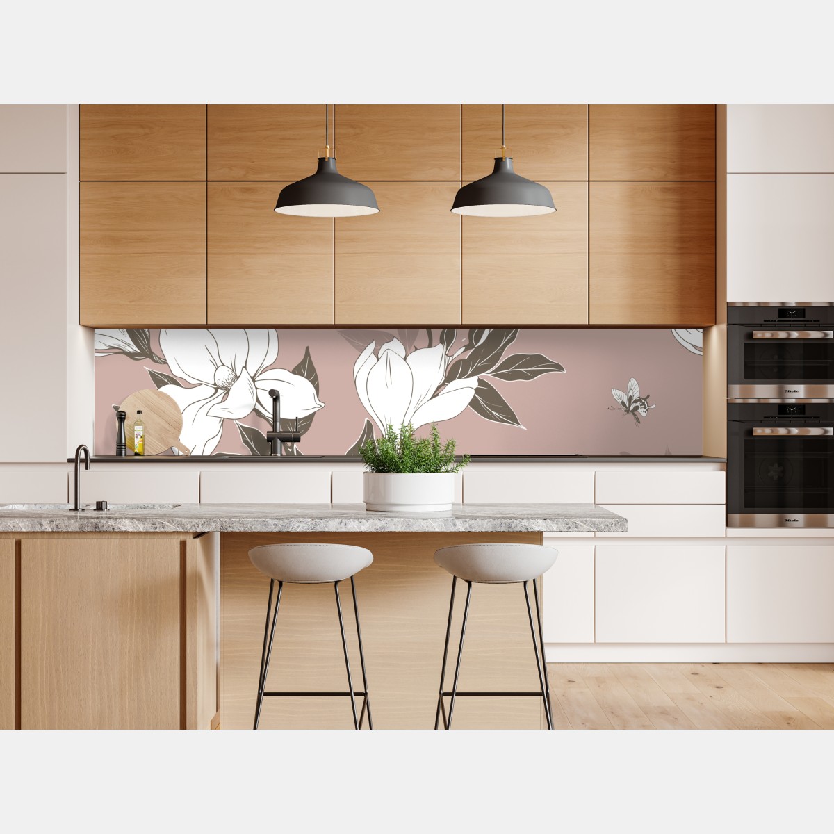 Naklejka repozycjonowalna delikatny wzór z magnoliami – Wallissimo® Naklejka repozycjonowalna delikatny wzór z magnoliami – Wallissimo®