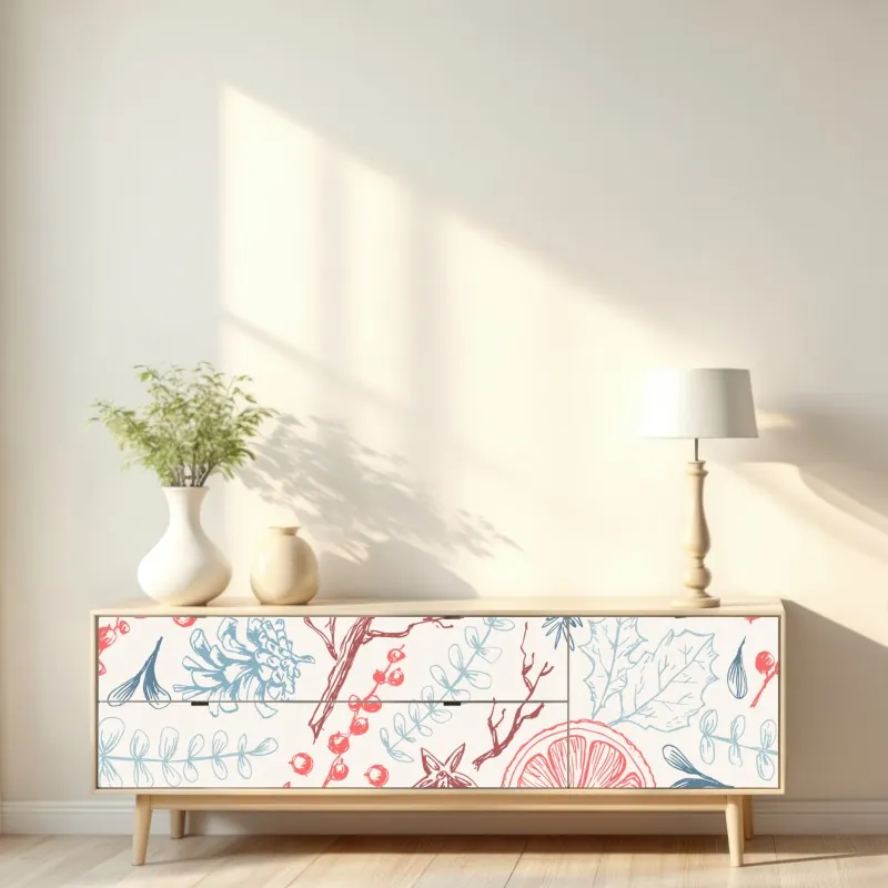 Naklejka repozycjonowalna złoty wzór liści - bezszwowy motyw – Wallissimo®